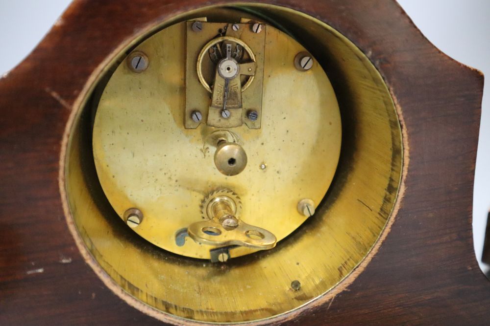 An Edwardian balloon clock, height 33cm and another